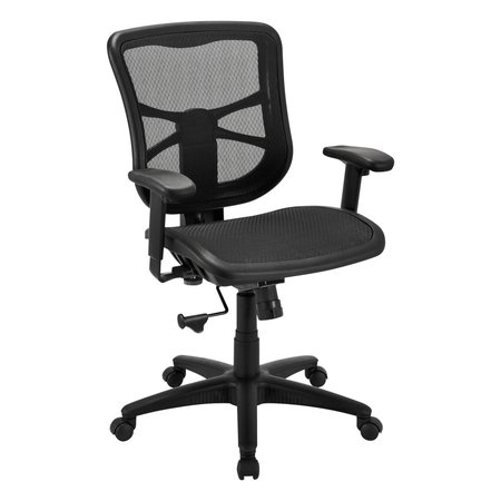 ALERA Task Chair, Mesh, 18-1/2" to 22" Height, Padded Arms, Black EL42B18